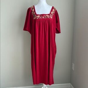 Comfort Choice women’s red knit muu muu, patio dress